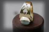 Statement Ring,Thick Gold Ring,Women 14k Gold Rings,Fashion Jewelry,Aquamarine Ring,Gemstone Rings,Vintage Rings, oval gemstone ring, lotus