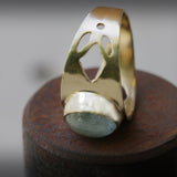 Statement Ring,Thick Gold Ring,Women 14k Gold Rings,Fashion Jewelry,Aquamarine Ring,Gemstone Rings,Vintage Rings, oval gemstone ring, lotus