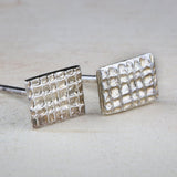 Silver stud earrings, Geometric minimalist earrings, Unique dainty earrings, Simple small everyday earrings, Girls jewelry, Gift for her