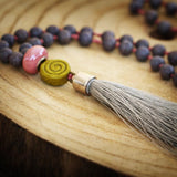 Statement Necklace,Tassel Necklaces for Women,Grey Necklace,Statement Necklace,Howlite Necklace,Long Necklaces for Women Fashion