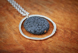 Lava Bead Pendant Necklace: Silver Bohemian Jewelry