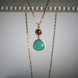 Gemstone Necklace,Pendant Necklace for Women,Dainty Gold Necklace,Dainty Necklaces for Women,Gold Necklace,Double Pendant Necklace