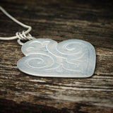 Silver heart pendant necklace for women, Personalized gift for her, Long boho necklace, Handmade jewelry, Bohemian jewelry, Birthday gift