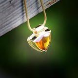 Citrine Gold Pendant Necklace
