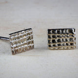 Silver stud earrings, Geometric minimalist earrings, Unique dainty earrings, Simple small everyday earrings, Girls jewelry, Gift for her