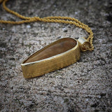 Long Gold Necklace,Gold Statement Necklace,Agate Pendant Necklace,Long Necklaces for Women,Stone Jewelry,Stone Pendant Necklace