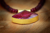 Boho Ruby Pendant Necklace