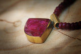 Boho Ruby Pendant Necklace