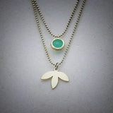 Pendant Necklaces for Women,Layered Necklace,Dainty Silver Necklace,Double Layered Necklace,Silver Necklaces for Women,Gem Necklace