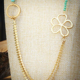 Gold plated beaded necklace for women, Layered flower necklace, Summer beach boho necklace, Colorful handmade jewelry, Gift for her