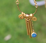 Long Gold Jade Pendant Necklace