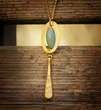 Green Aventurine Gold Pendant Necklace