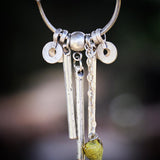 Charm Necklace,Silver Jewelry for Women,Silver Statement Necklace,Pendant Necklace,Boho Statement Necklace,Long Pendant Necklace