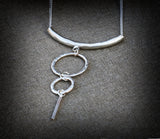 Geometric Silver Long Necklace