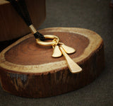 Dainty Black and Gold Pendant Necklace