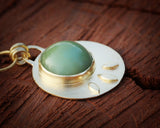 Gold Jade Pendant Necklace: Stone Statement Jewelry