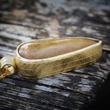 Long Gold Necklace,Gold Statement Necklace,Agate Pendant Necklace,Long Necklaces for Women,Stone Jewelry,Stone Pendant Necklace
