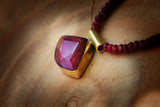 Boho Ruby Pendant Necklace