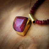Bohemian Jewelry,Jewelry Women,Ruby Birthstone Necklace,Ruby Pendant Necklace,July Birthstone Necklace,Red Necklace,Red Pendant Necklace
