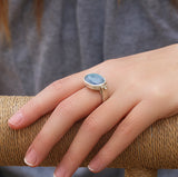 Oval Labradorite Silver Ring