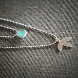 Pendant Necklaces for Women,Layered Necklace,Dainty Silver Necklace,Double Layered Necklace,Silver Necklaces for Women,Gem Necklace
