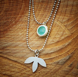 Pendant Necklaces for Women,Layered Necklace,Dainty Silver Necklace,Double Layered Necklace,Silver Necklaces for Women,Gem Necklace