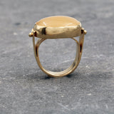 Fashionable 14k Citrine Ring - Vintage Style Jewelry, Hand Made Oval Citrine Solitaire Gold Birthstone Ring, Citrine Jewelry