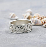 Vintage Wave Band Ring For Woman