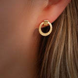 Gold Earrings Disc studs, Gold Spiral Stud Earrings, gold stud earrings circles, Spiral Pattern Gold Filled Earrings, Gift Ideas for Women