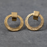 Gold Earrings Disc studs, Gold Spiral Stud Earrings, gold stud earrings circles, Spiral Pattern Gold Filled Earrings, Gift Ideas for Women