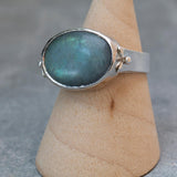 Labradorite Ring,Sterling Silver Ring,Oval Gemstone Ring,Semiprecious Ring,Stackable Rings,925 Silver Stone Ring,Handmade Rings