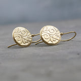 Gold-Filled Earrings, Coin Drop Earrings for Women, Gold Dangle Coin Earrings,14k Gold Earrings, Handmade Jewelry, Statement Earrings