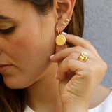 Gold Jewelry Set,Women Jewelry Set,Valentines Gift Set,Fashion Rings,Hook Earrings,Jewelry for Her,Everyday Earrings,14k Gold Jewelry