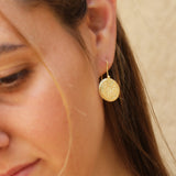 Gold-Filled Earrings, Coin Drop Earrings for Women, Gold Dangle Coin Earrings,14k Gold Earrings, Handmade Jewelry, Statement Earrings