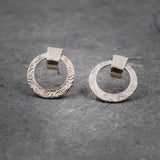 Sterling Silver Modern Round Post Earrings for Women