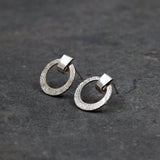 Sterling Silver Modern Round Post Earrings for Women