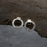 Sterling Silver Modern Round Post Earrings for Women