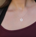 Dainty Spiral Silver Pendant Necklace