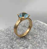 Blue Topaz Gold Ring: November Birthstone, Engagement Ring