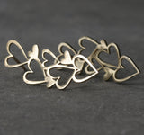 Handcrafted Gold Open Heart Earrings • Simple Heart Cut Out Drops • Minimalist Romantic Every Day Jewelry