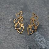 Handmade Gold-Filled Valentine's Day Heart Stud Earrings