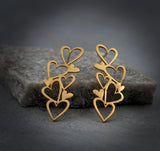 Heart Drop Earrings • Handmade Silver Drops • Cut Out Heart Jewelry