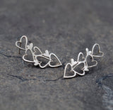 Handcrafted Gold Open Heart Earrings • Simple Heart Cut Out Drops • Minimalist Romantic Every Day Jewelry