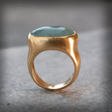 Aquamarine Ring,Boho Ring,14k Gold Ring,Statement Ring,Gemstone Rings,Womens Rings,Handmade Jewelry,Fashion Rings,Mother's Day Gift