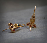 Multi Gemstone Gold Earrings