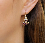 Unique Gemstones gold earrings