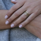 Dot Engraved Stacking Bands Ring Set