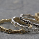 Dot Engraved Stacking Bands Ring Set