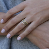 Dot Engraved Stacking Bands Ring Set
