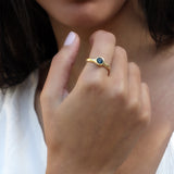 Blue Topaz Ring,November Birthstone Ring,Stackable Rings,Dainty Jewelry,Gemstone Rings,Bezel Ring,Promise Ring,For Her Birthday Gifts